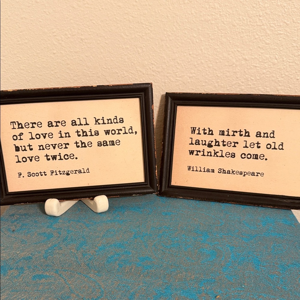 CREATIVE CO OP Modern Farmhouse Framed Art Quotations Shakespeare/Fitzgerald